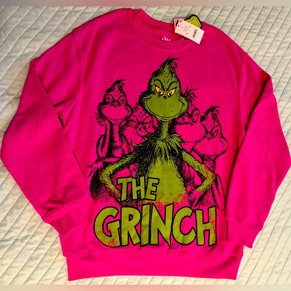NWT -- Hot pink Grinch sweatshirt - size Small